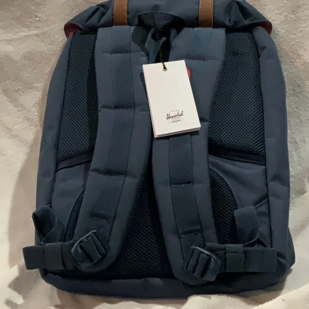 NEW HERSCHEL SUPPLY Little American Black Backpack with Brown Accents